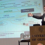 James Wilson presenting the pilot Oxford research data management infrastructure