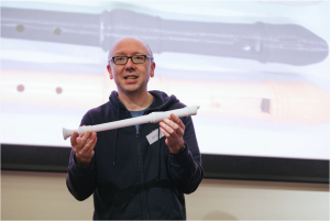 Man presenting a 3D printed flute