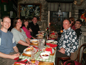 Speakers and delegates relax in a little bit of Italy in Mid-Wales