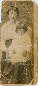 David Thomas ("Dai Slogger") from Abertridwr carried this photograph of his wife and child throughout his service with the Royal Field Artillery, image contributed to the Welsh Voices collection
