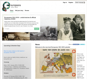 Europeana 1914-1918 screenshot