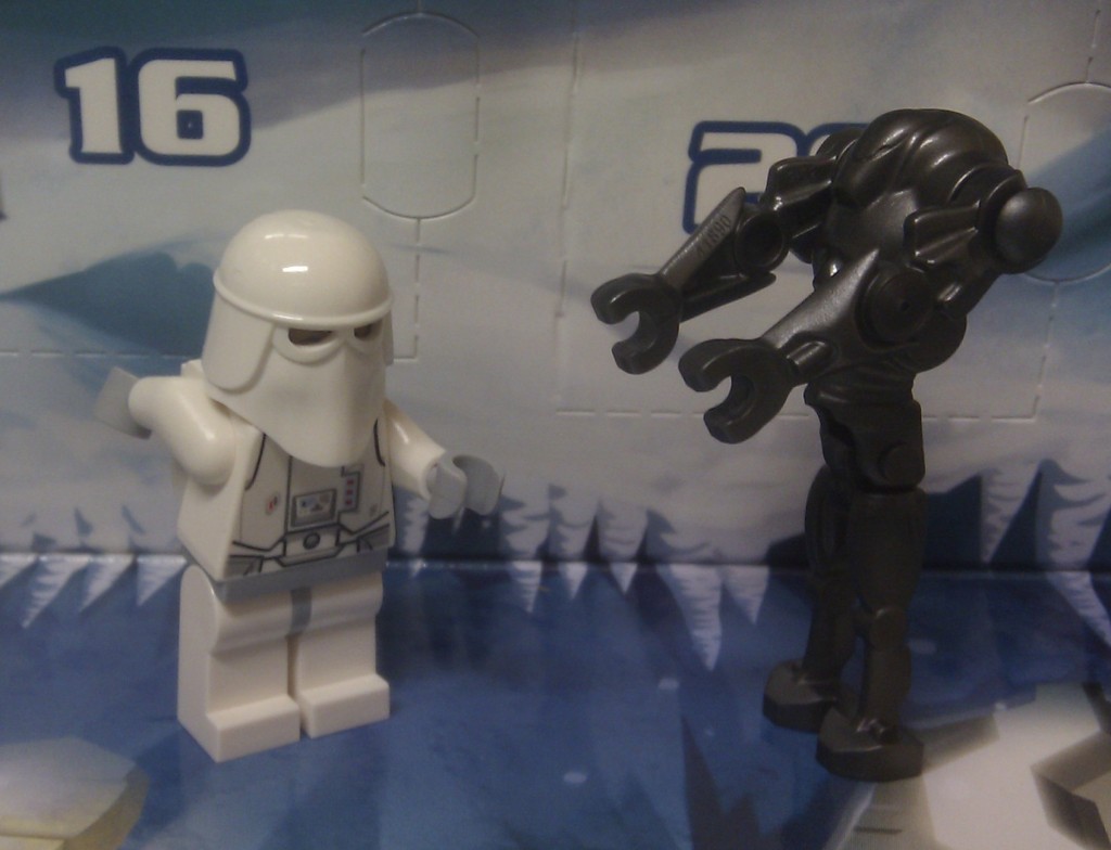 Snow trooper and droid