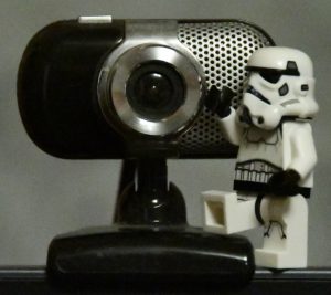 lego stormtrooper by webcam