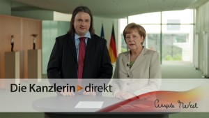 German Chancellor Angela Merkel with historian Frank Drauschke
